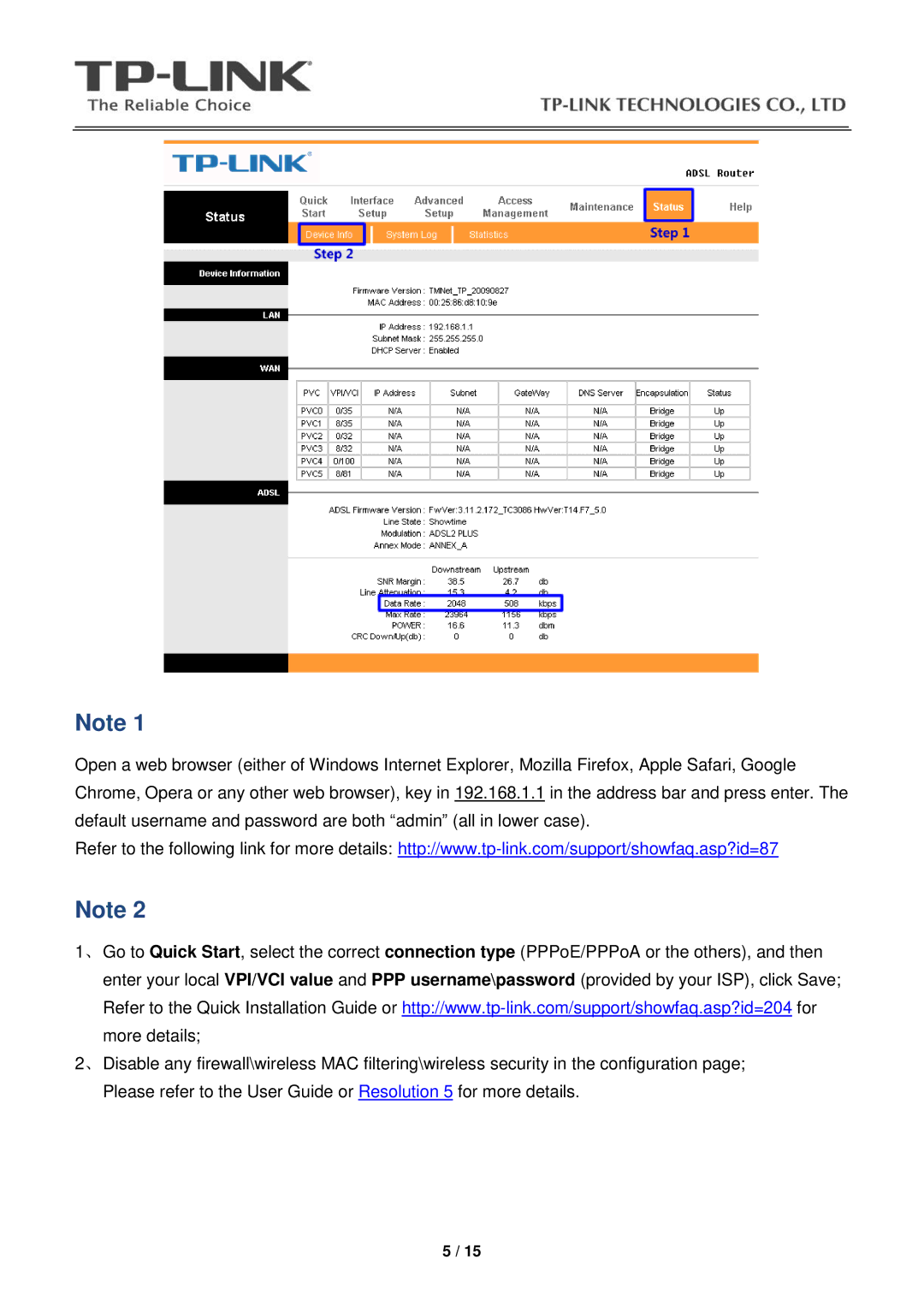 TP-Link TD-W8901G manual 