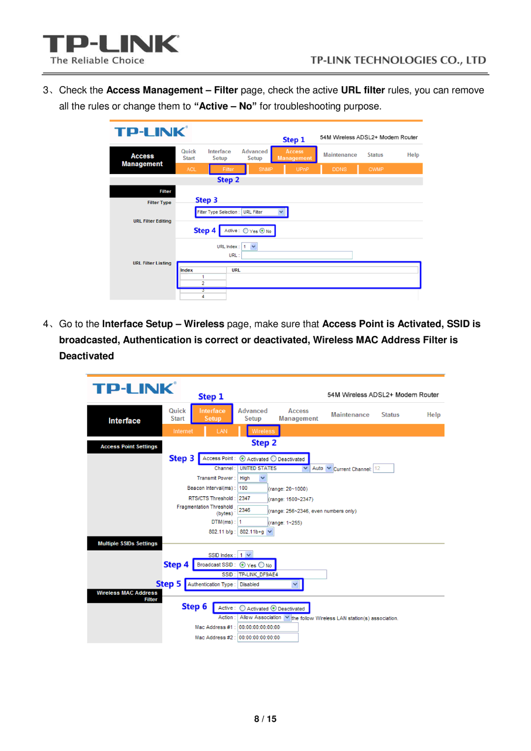 TP-Link TD-W8901G manual 