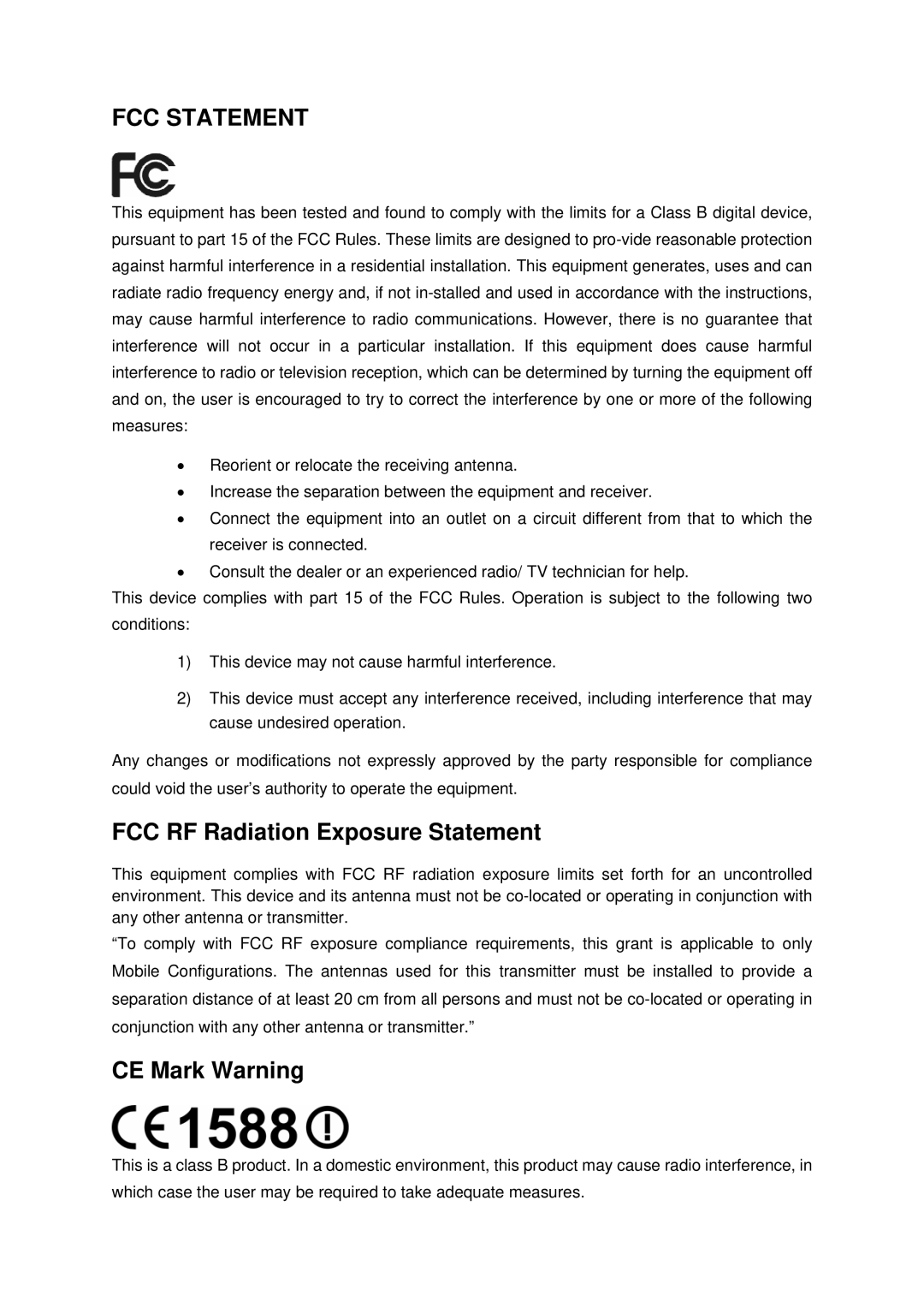 TP-Link TD-W8901G manual FCC Statement 