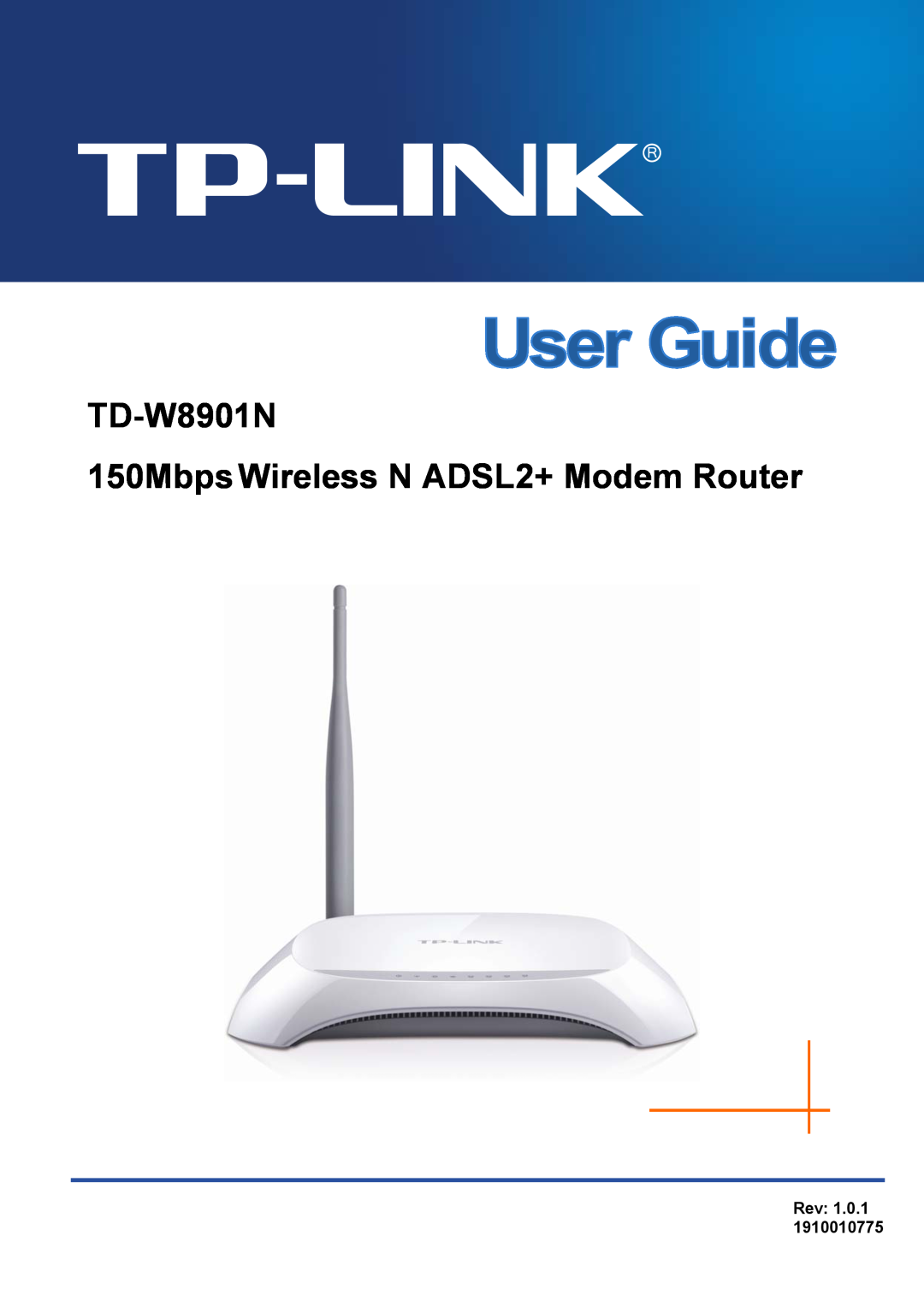 TP-Link manual TD-W8901N 150Mbps Wireless N ADSL2+ Modem Router, Rev 1.0.1 