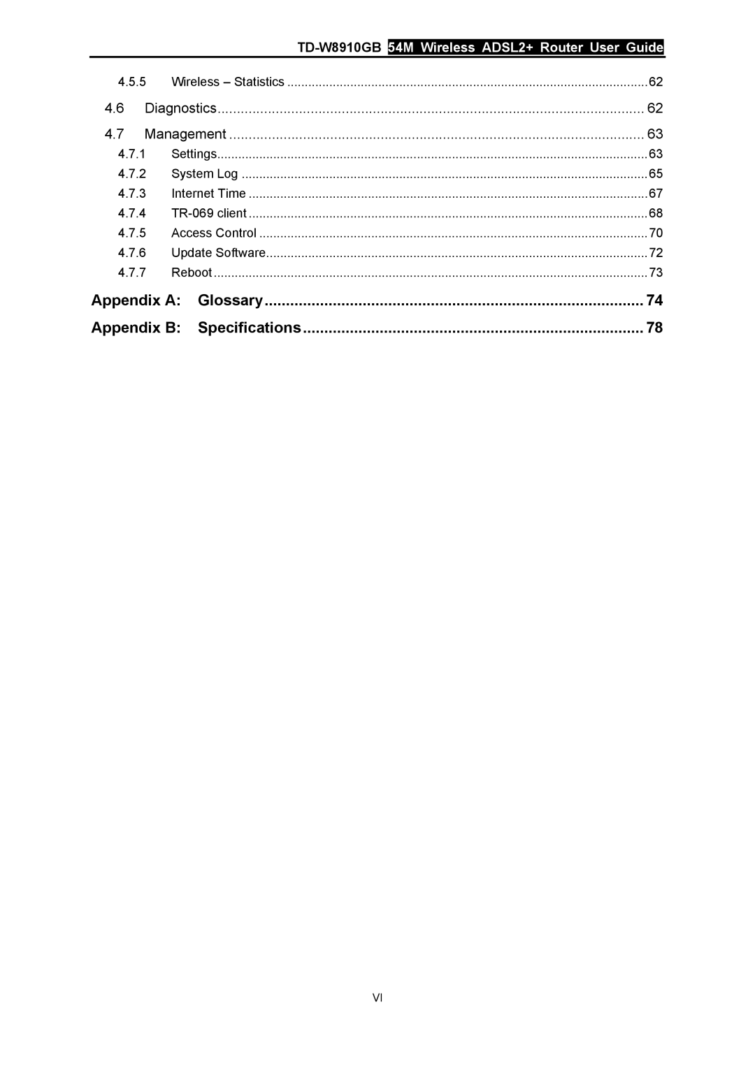 TP-Link TD-W8910GB manual Appendix a, Appendix B 