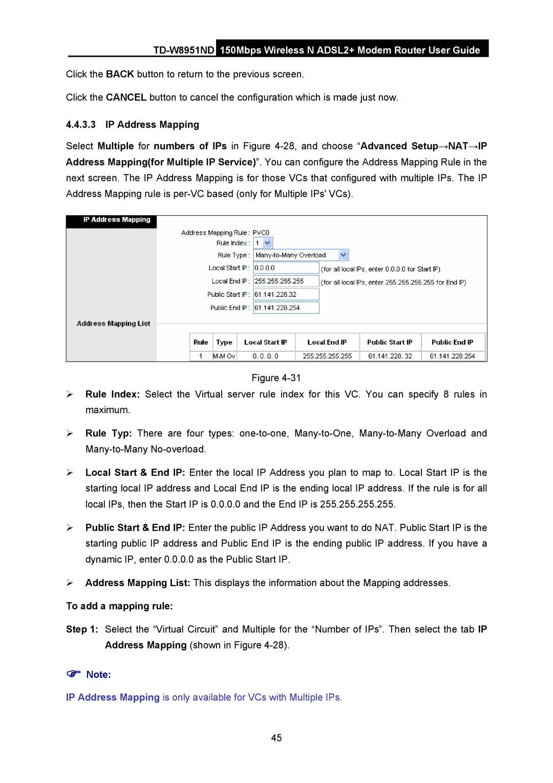 TP-Link td-w8951nd manual To add a mapping rule 