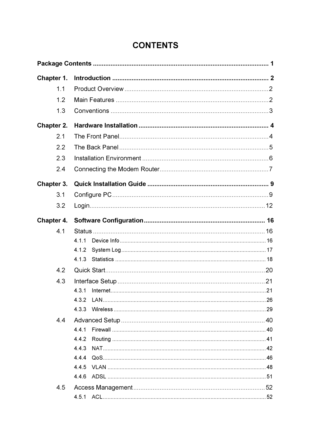 TP-Link td-w8951nd manual Contents 