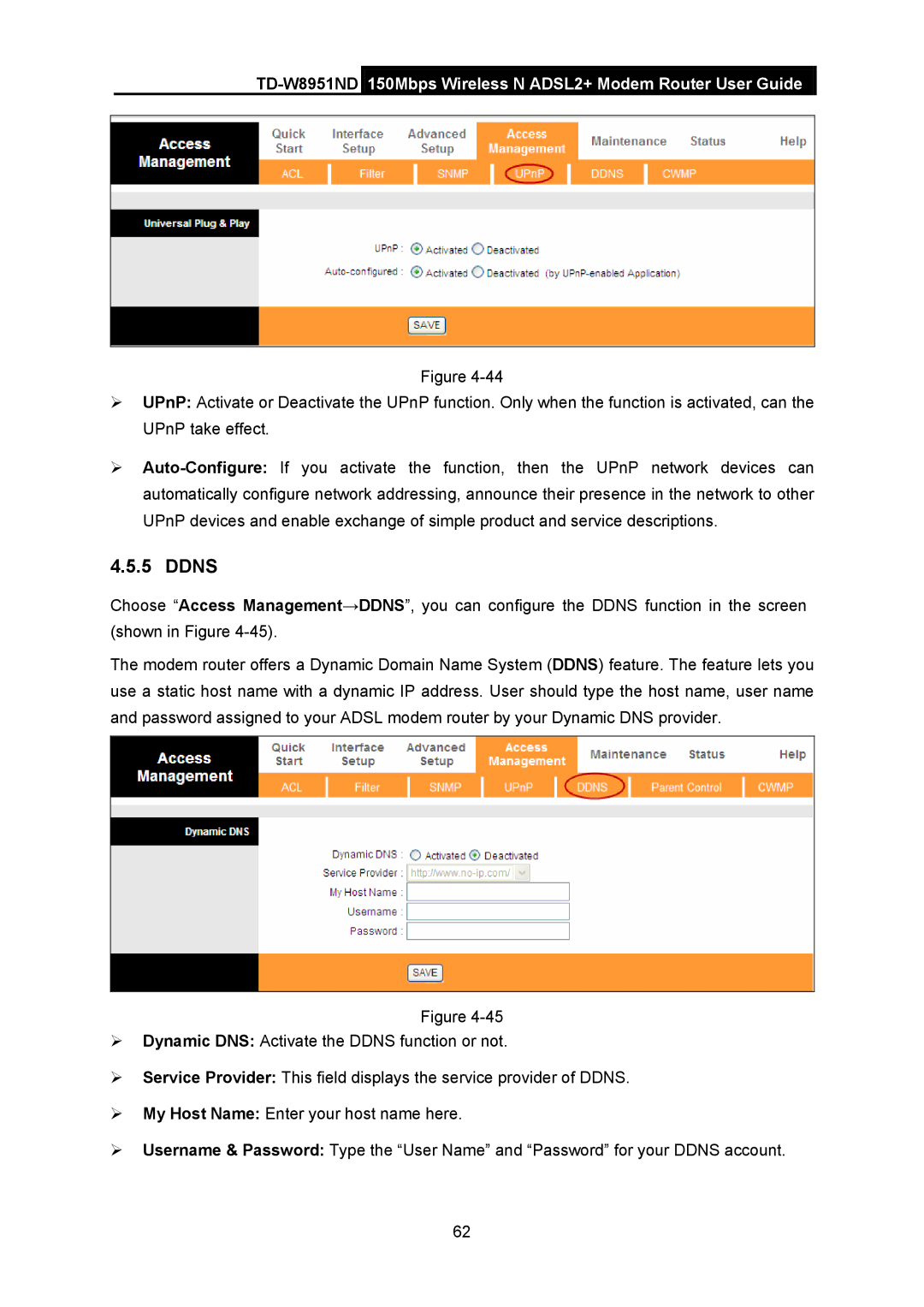 TP-Link td-w8951nd manual Ddns 