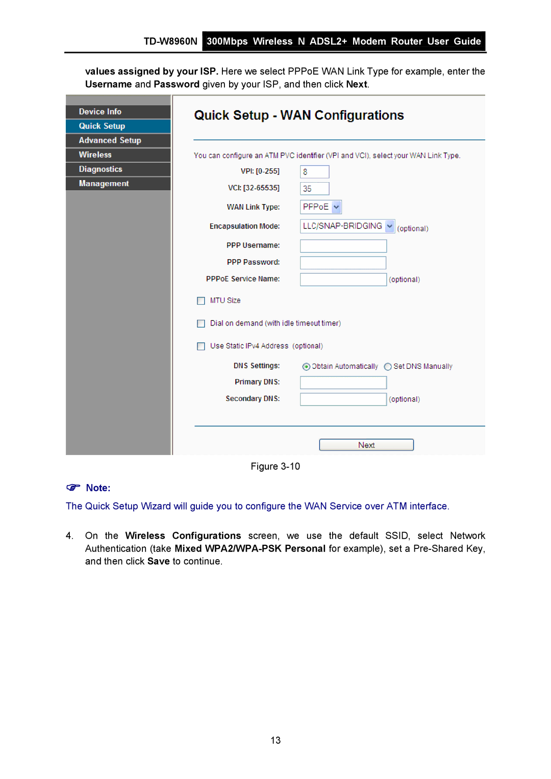 TP-Link manual TD-W8960N 300Mbps Wireless N ADSL2+ Modem Router User Guide 