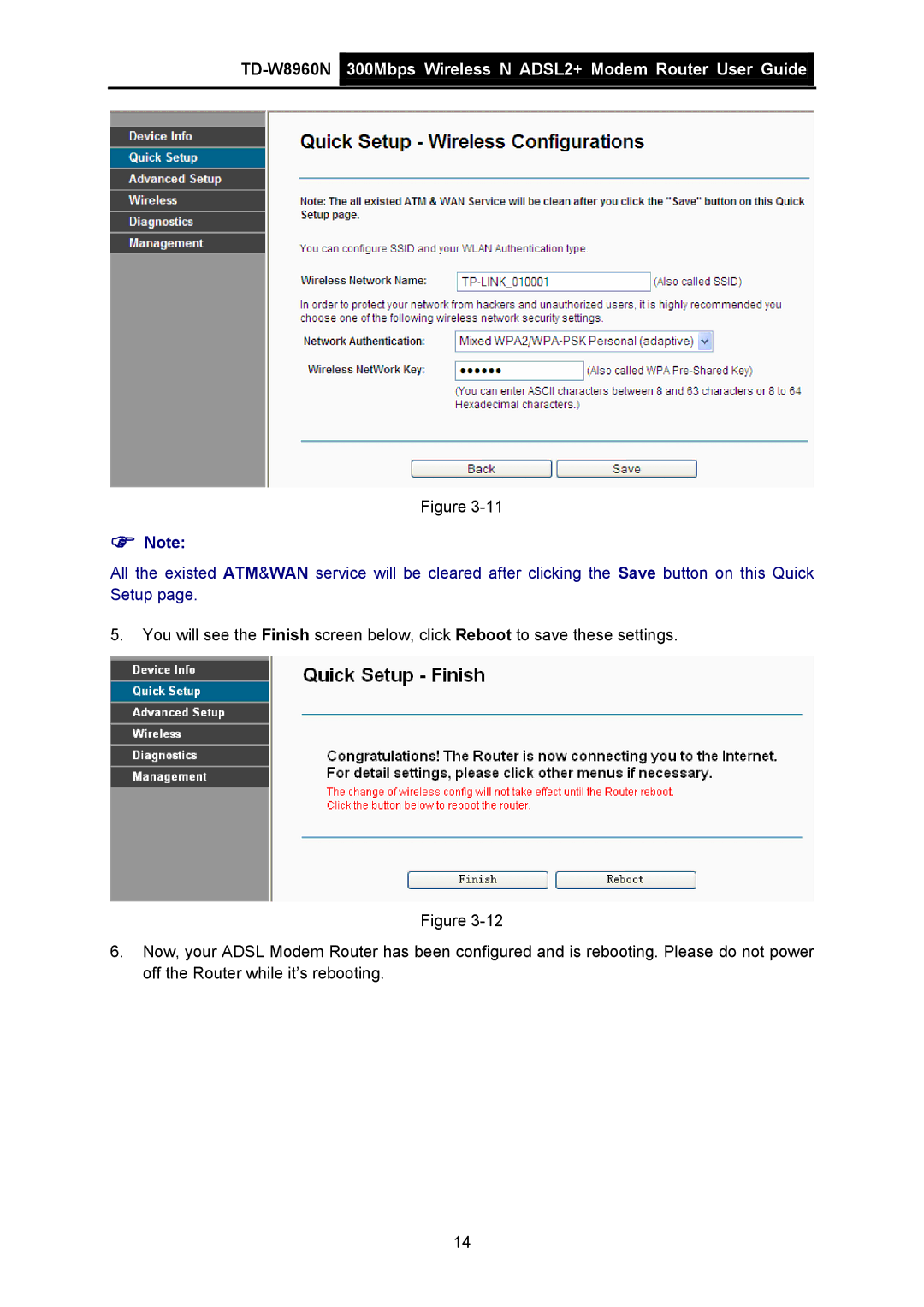 TP-Link manual TD-W8960N 300Mbps Wireless N ADSL2+ Modem Router User Guide 