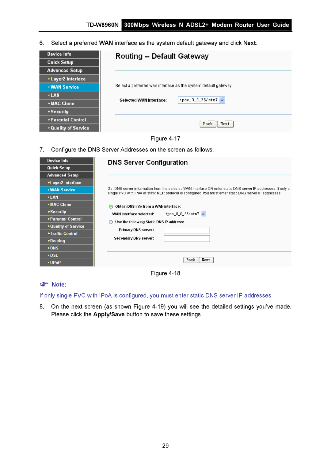 TP-Link manual TD-W8960N 300Mbps Wireless N ADSL2+ Modem Router User Guide 