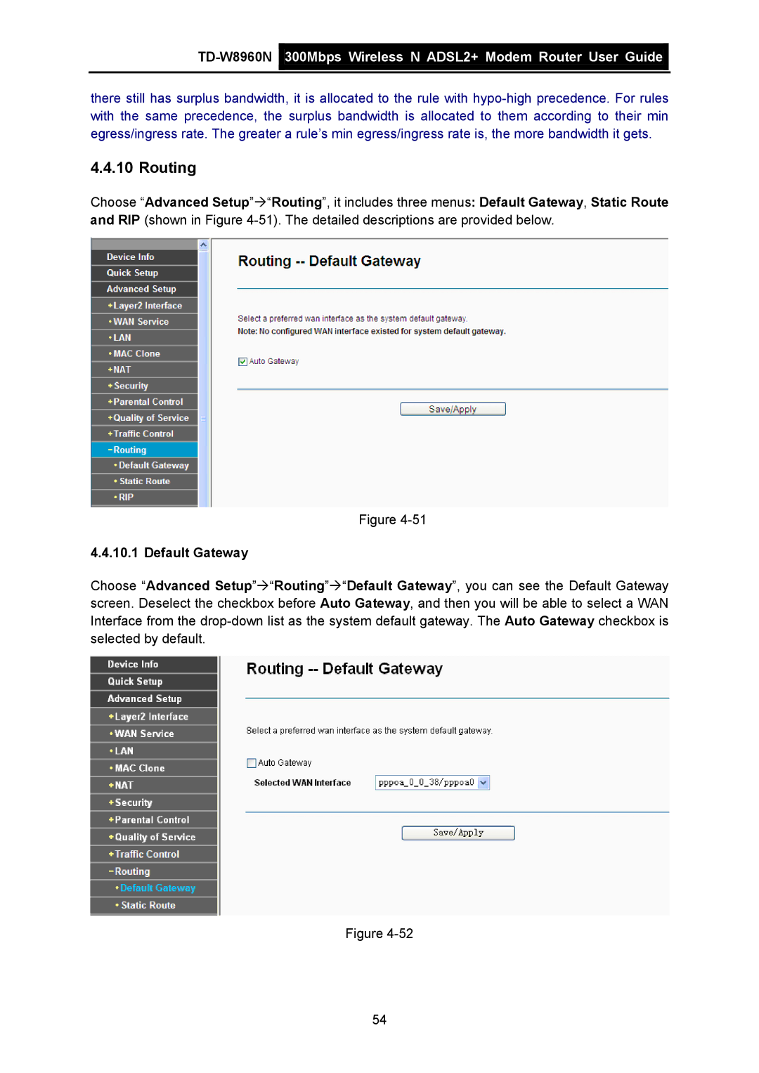 TP-Link TD-W8960N manual Routing 