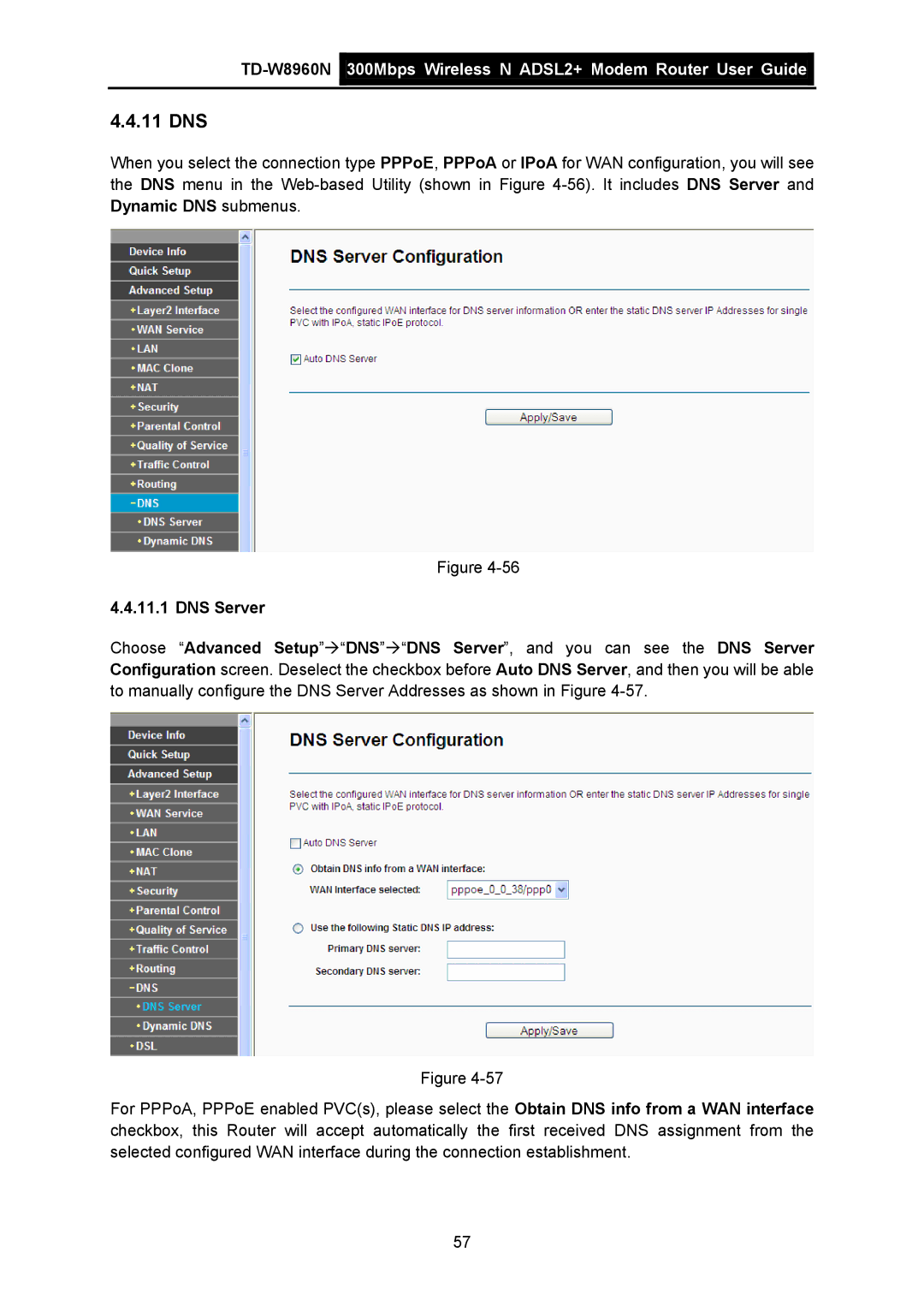 TP-Link TD-W8960N manual 11 DNS 