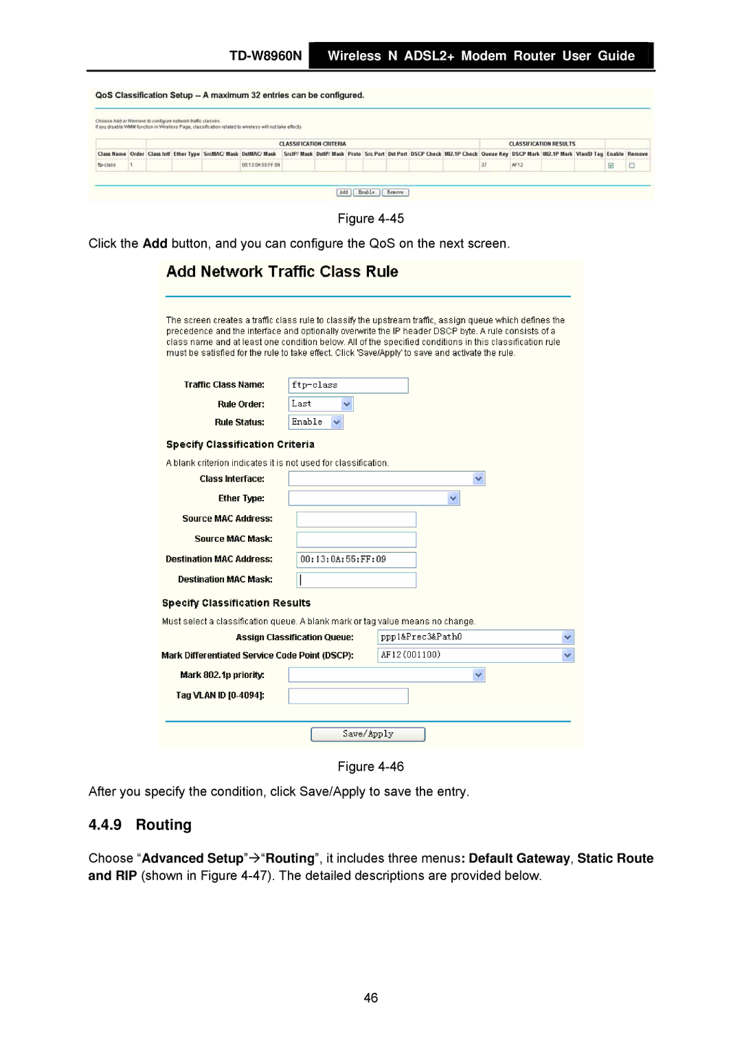 TP-Link TD-W8960N manual Routing 