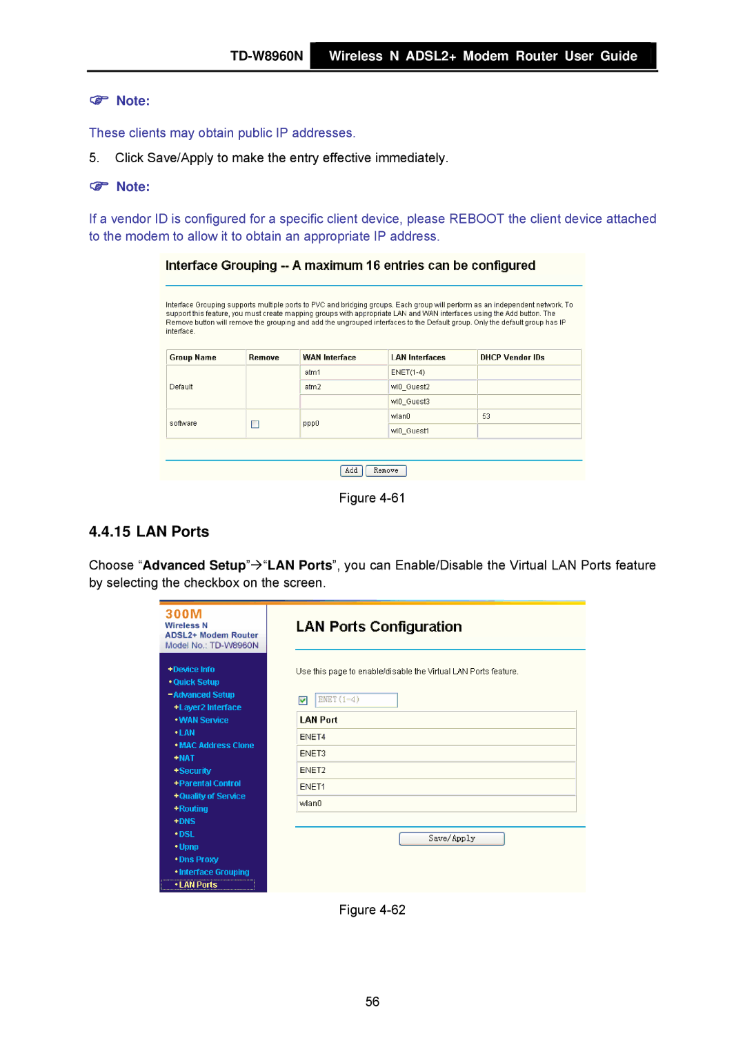 TP-Link TD-W8960N manual LAN Ports 