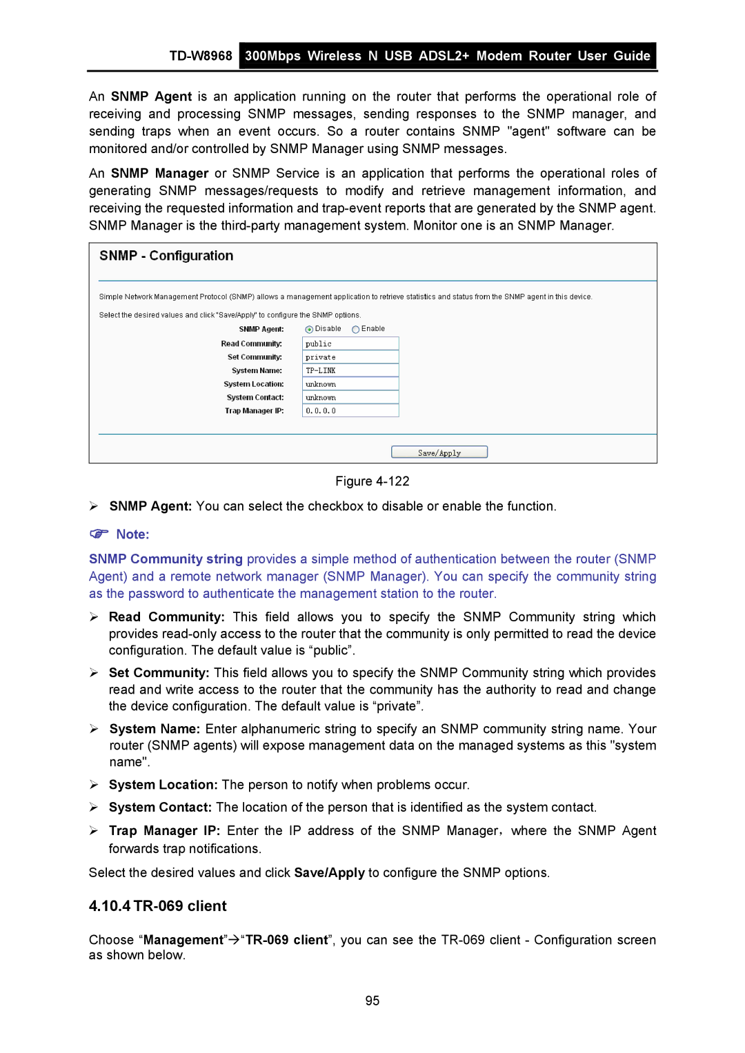 TP-Link TD-W8968 manual 10.4 TR-069 client 