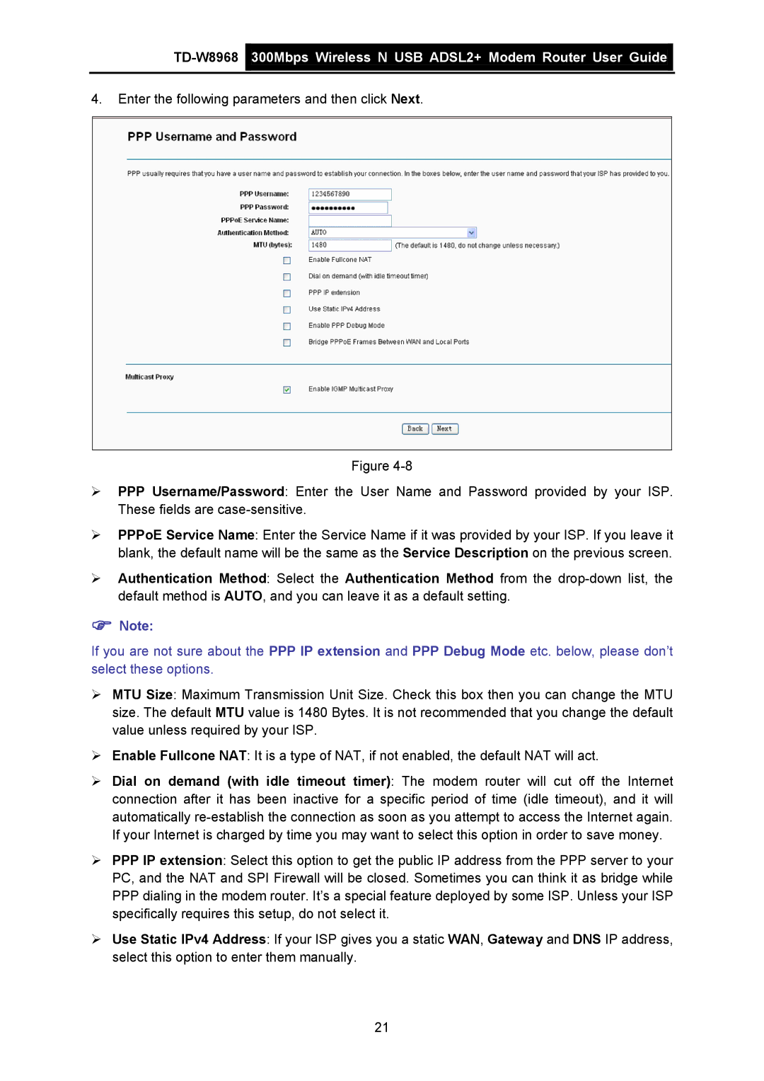 TP-Link TD-W8968 manual 