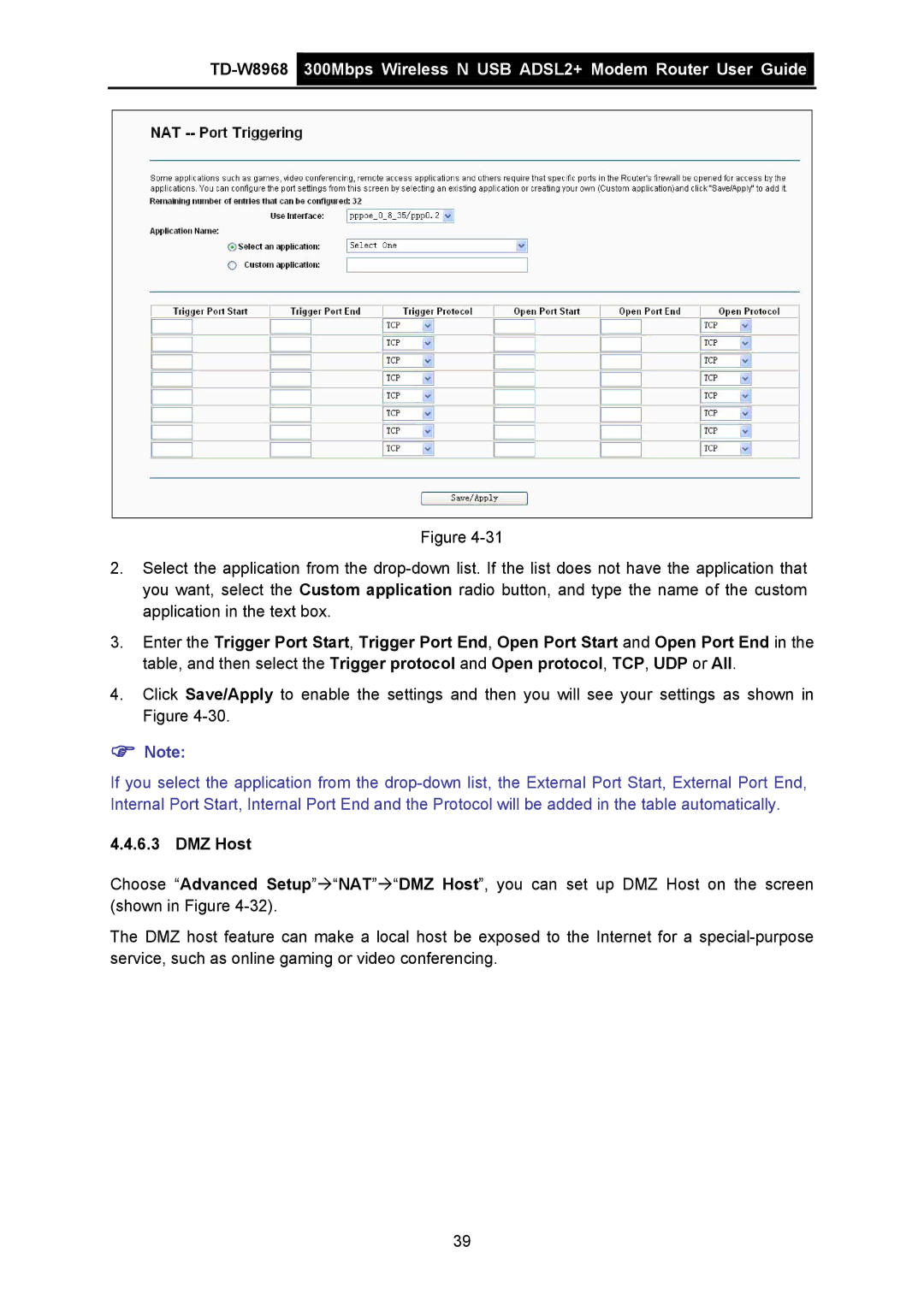 TP-Link TD-W8968 manual DMZ Host 