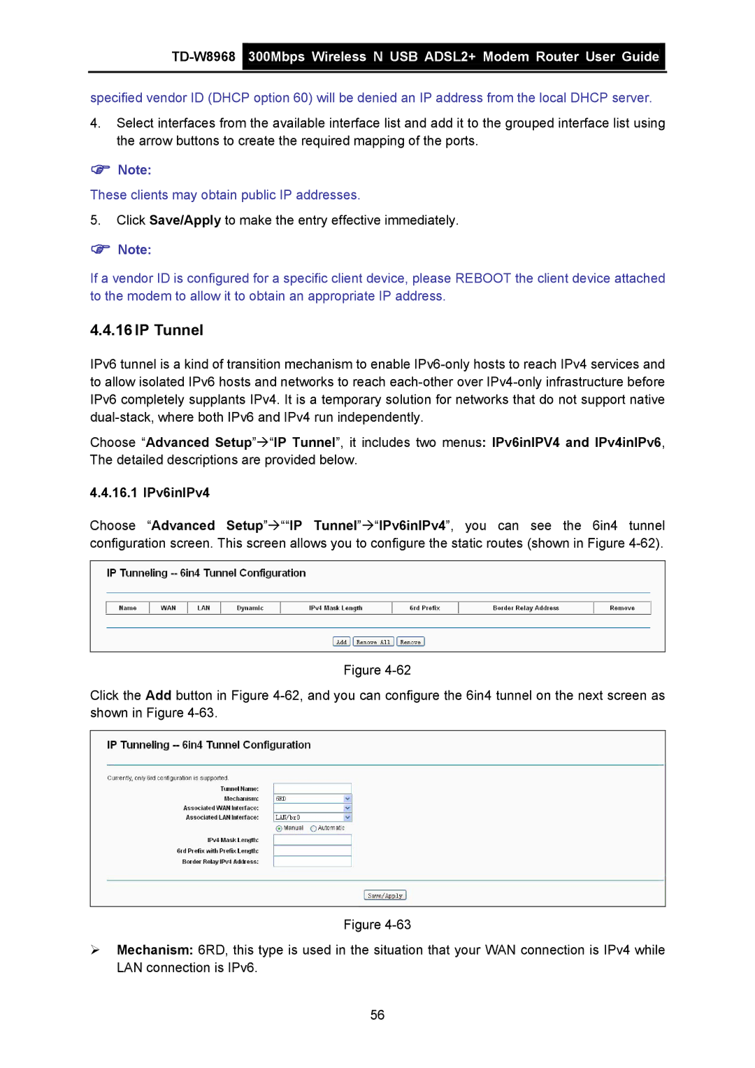 TP-Link TD-W8968 manual IP Tunnel 