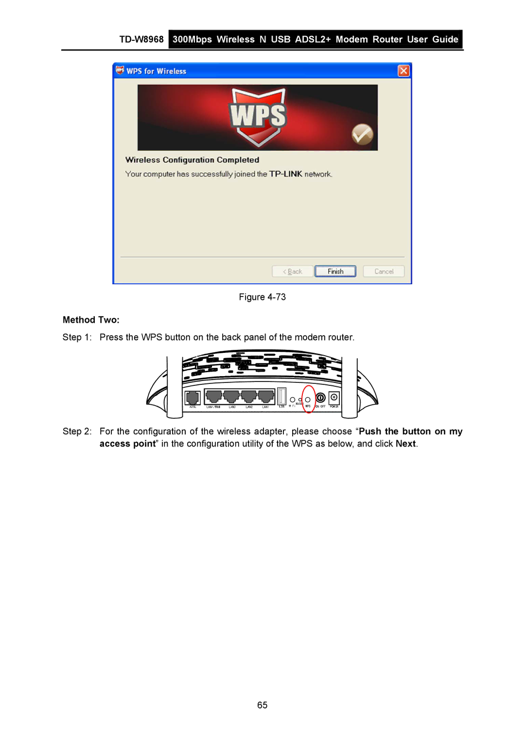 TP-Link TD-W8968 manual Method Two 