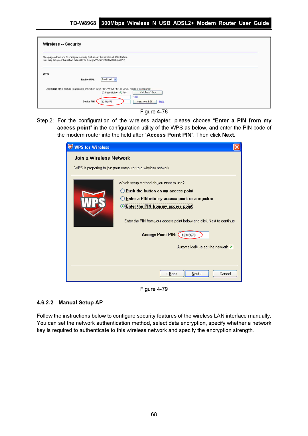 TP-Link TD-W8968 manual Manual Setup AP 