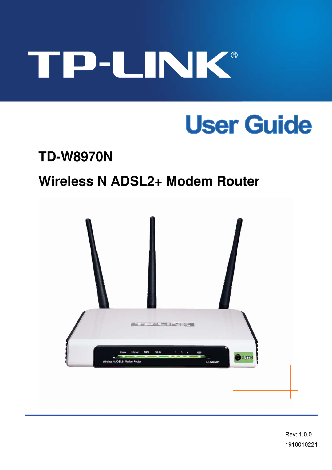 TP-Link manual TD-W8970N Wireless N ADSL2+ Modem Router 