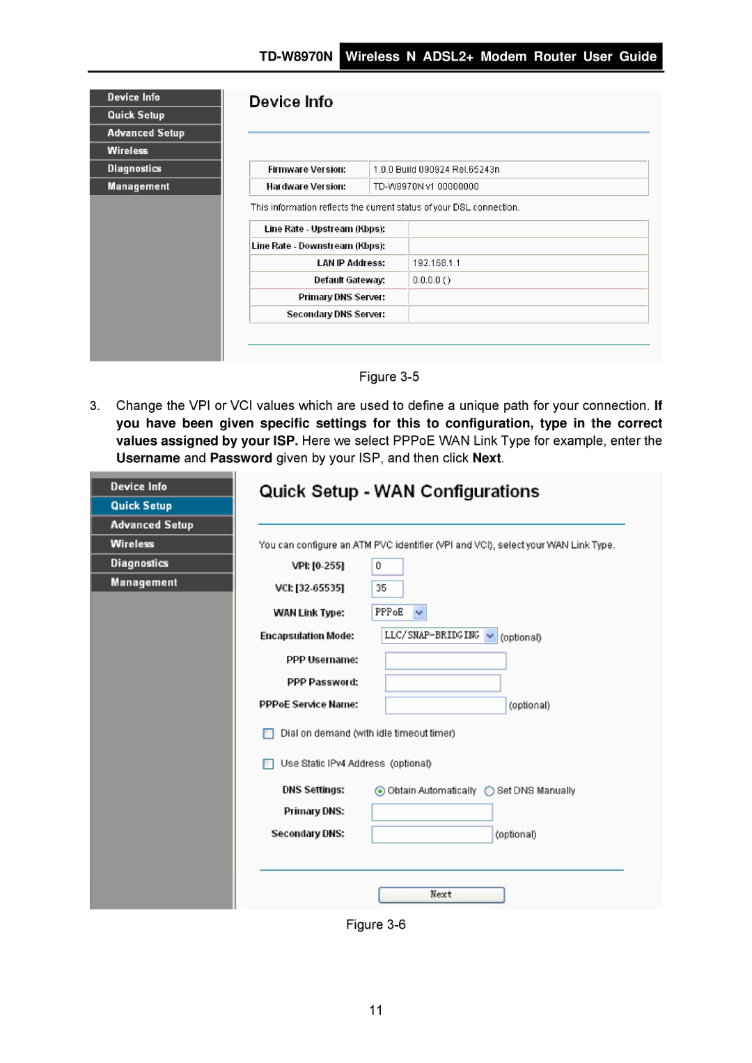 TP-Link manual TD-W8970N Wireless N ADSL2+ Modem Router User Guide 