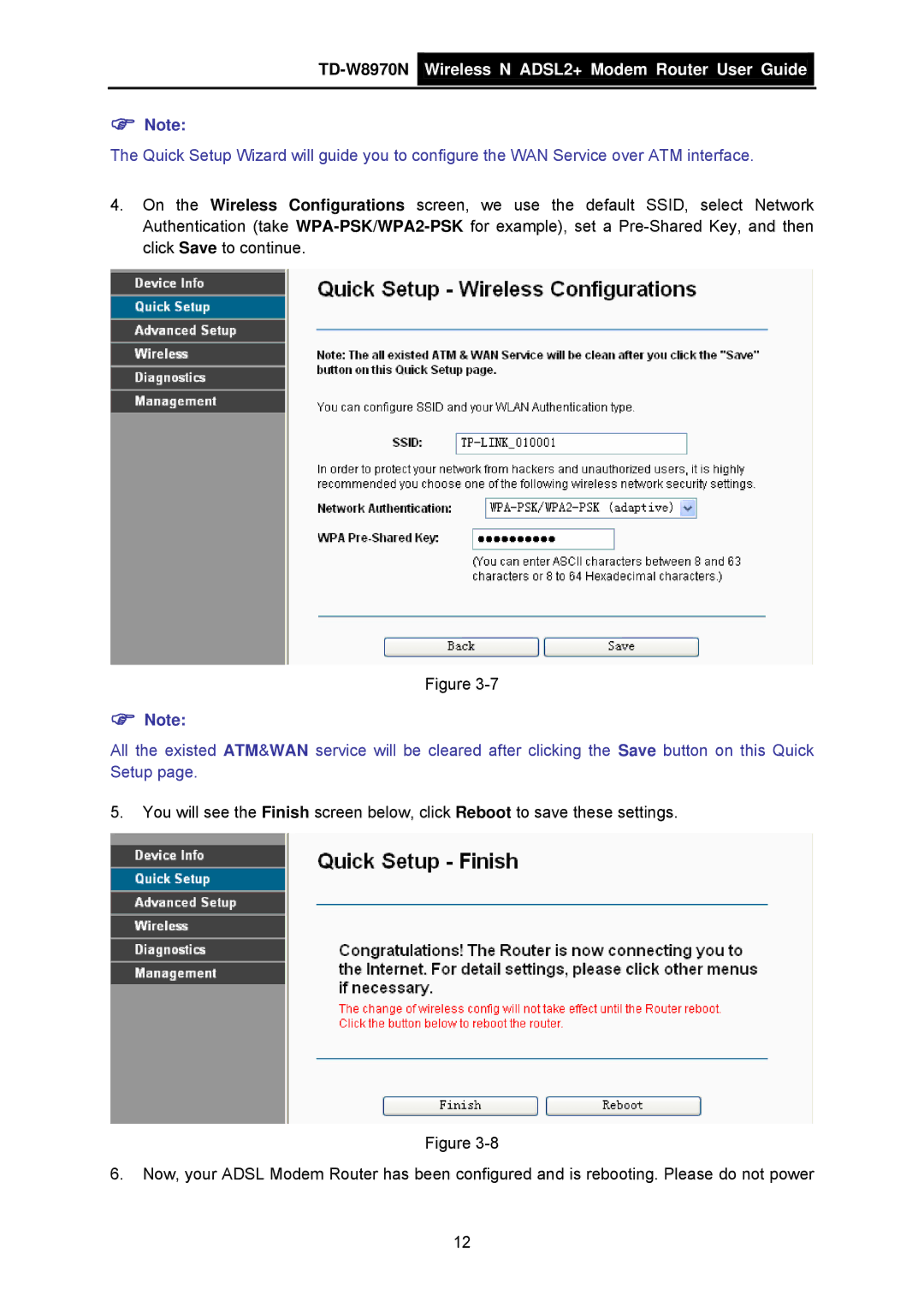 TP-Link manual TD-W8970N Wireless N ADSL2+ Modem Router User Guide 