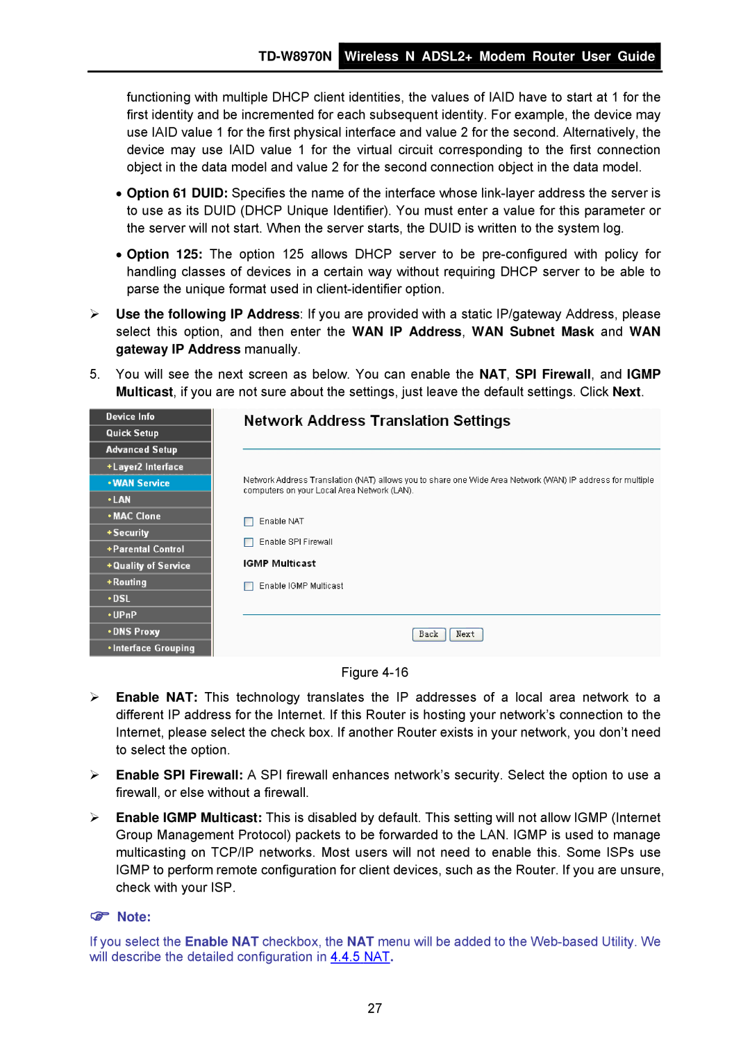 TP-Link manual TD-W8970N Wireless N ADSL2+ Modem Router User Guide 