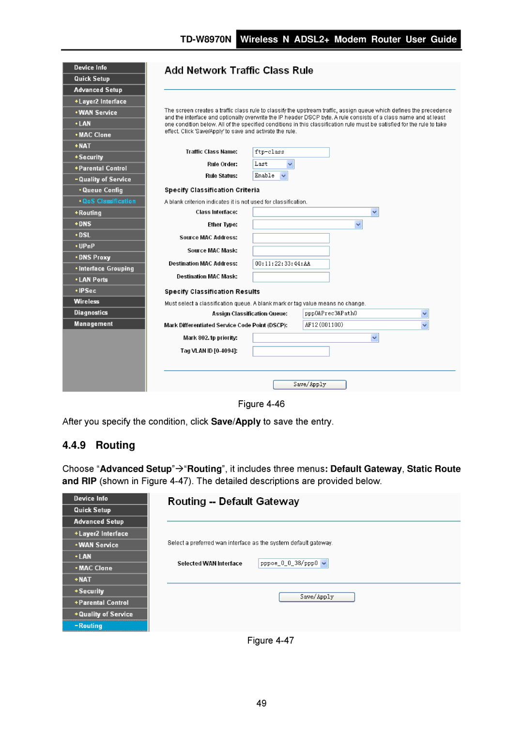 TP-Link TD-W8970N manual Routing 