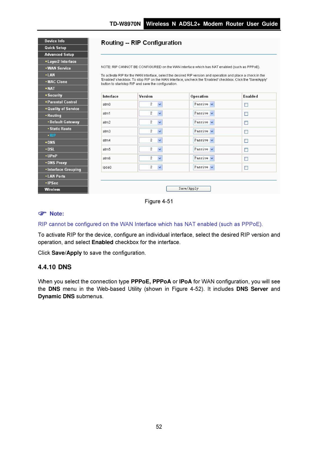 TP-Link TD-W8970N manual 10 DNS 