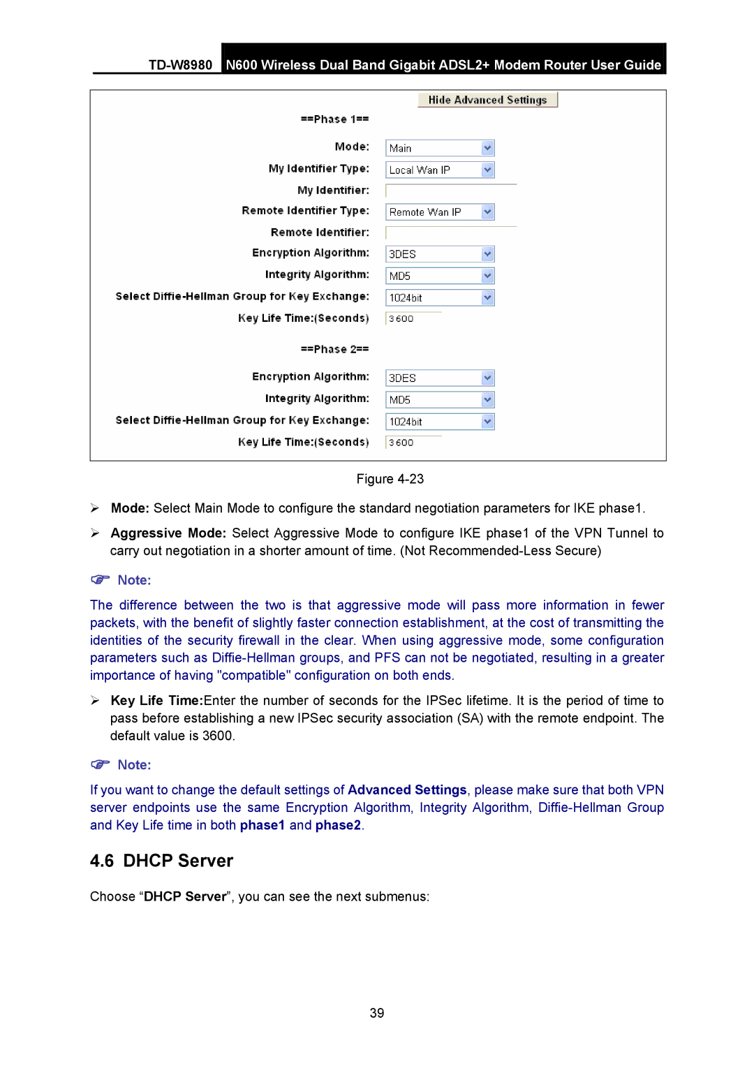 TP-Link TD-W8980 manual Dhcp Server 