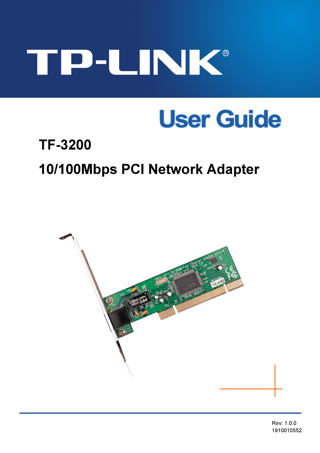 TP-Link manual TF-3200 10/100Mbps PCI Network Adapter 