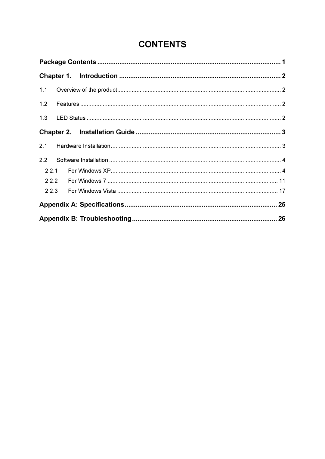 TP-Link TF-3200 manual Contents 