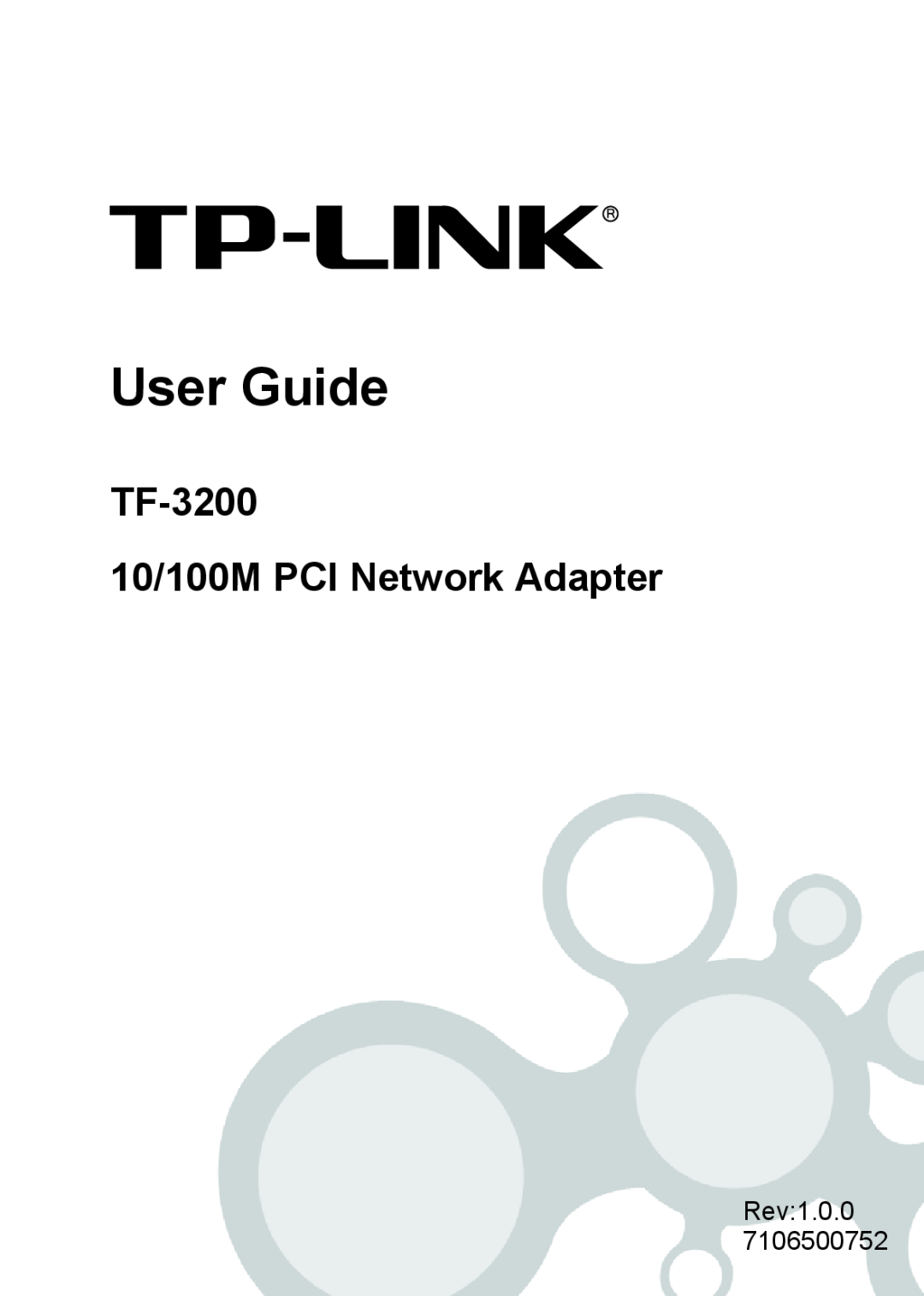 TP-Link manual User Guide, TF-3200 10/100M PCI Network Adapter 