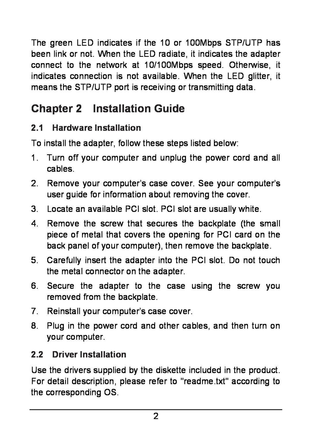 TP-Link TF-3200 manual Installation Guide, Hardware Installation, Driver Installation 