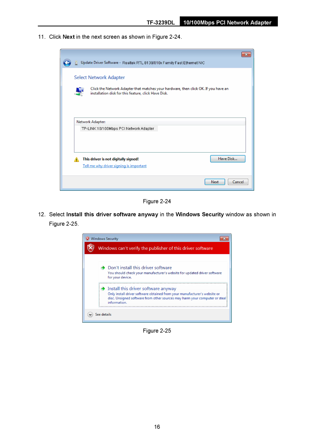 TP-Link TF-3239DL manual Click Next in the next screen as shown in Figure 