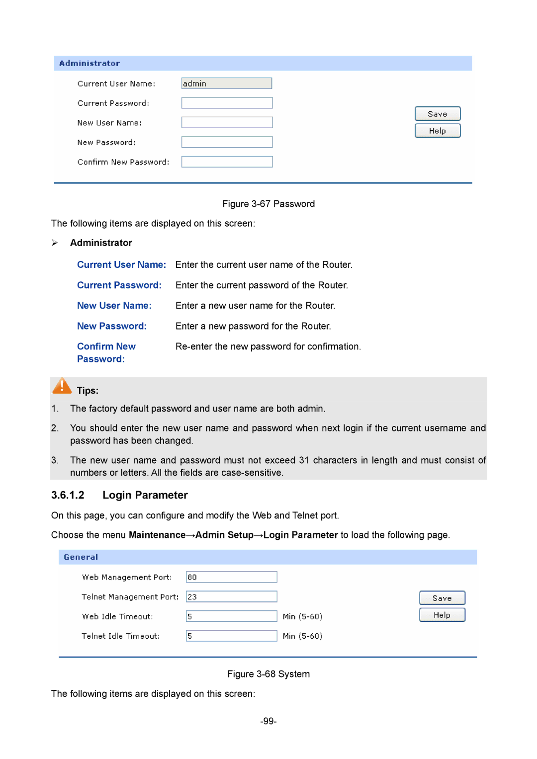 TP-Link TL-ER5120 manual Login Parameter, ¾ Administrator 