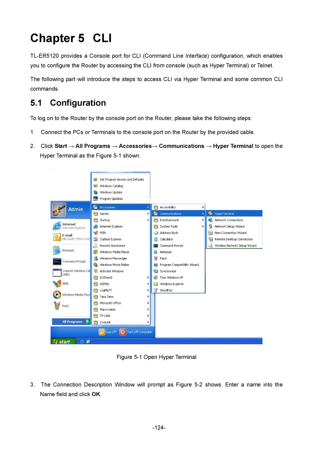 TP-Link TL-ER5120 manual Cli, Configuration 