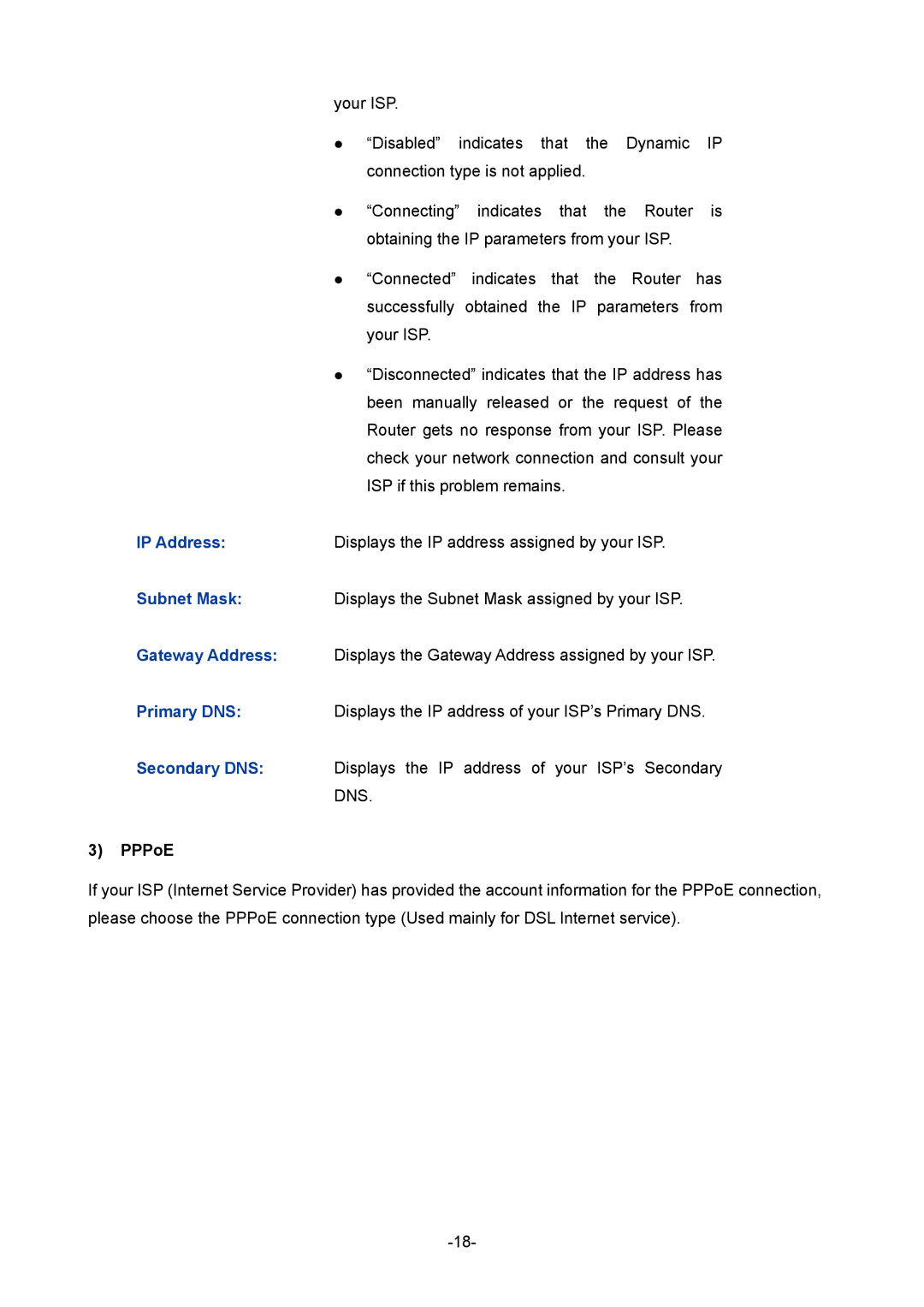 TP-Link TL-ER5120 manual IP Address, PPPoE 