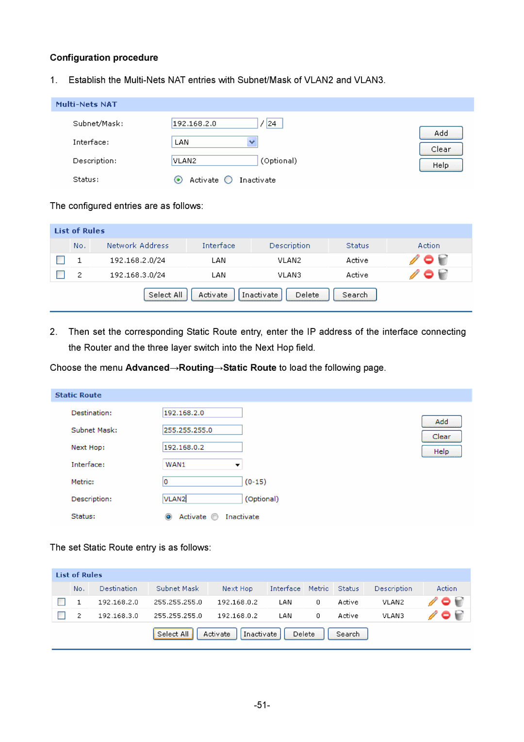 TP-Link TL-ER5120 manual Configuration procedure 