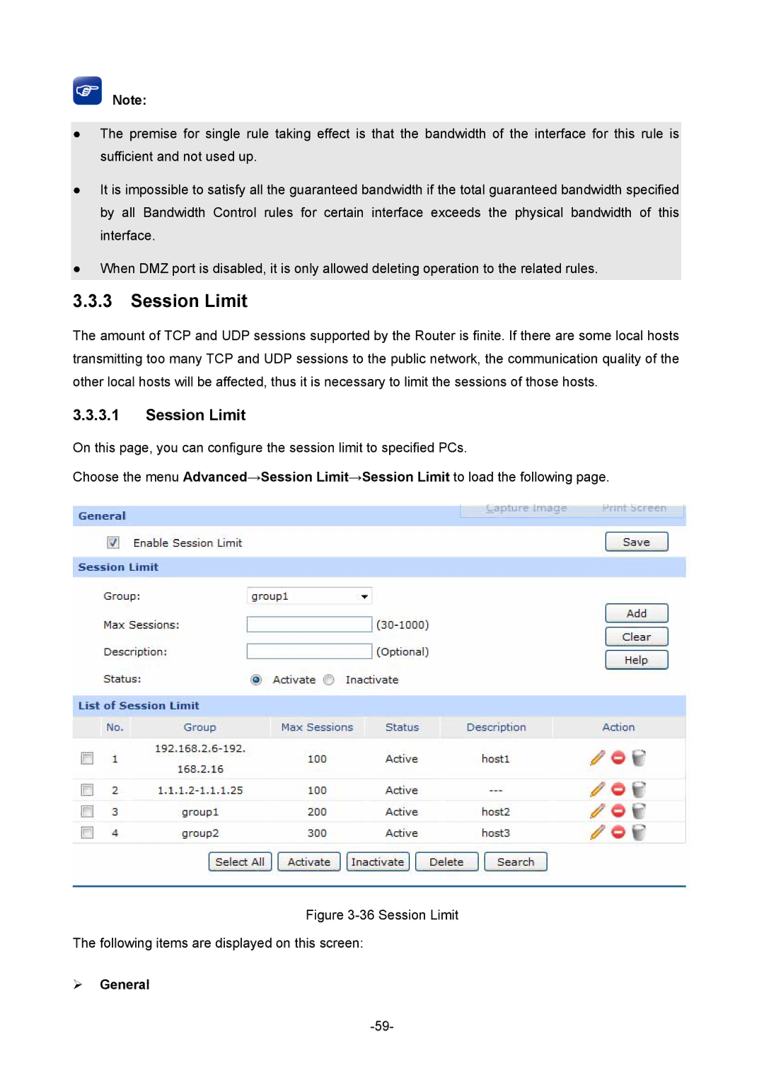 TP-Link TL-ER5120 manual Session Limit 