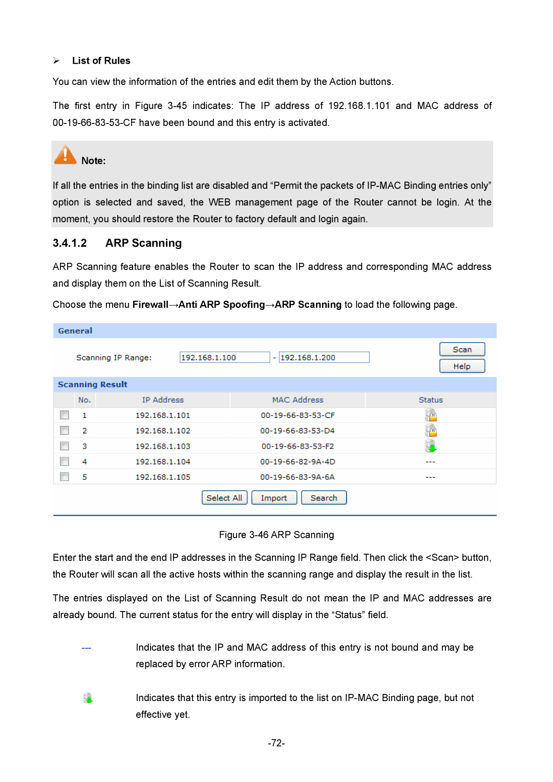 TP-Link TL-ER5120 manual ARP Scanning 