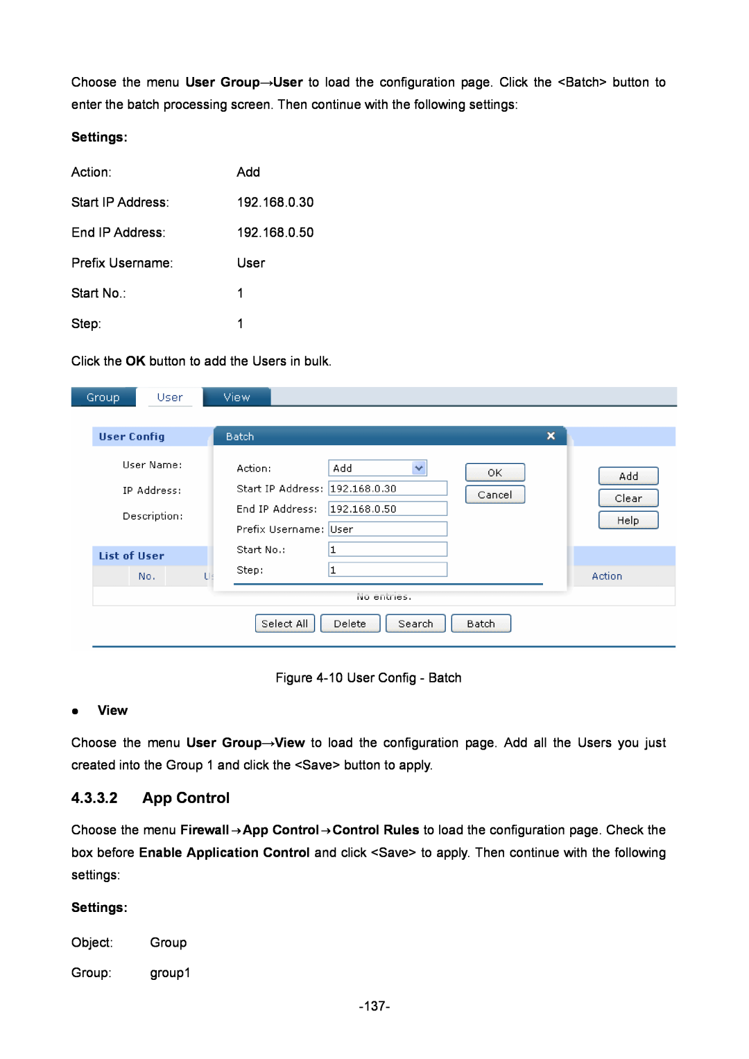 TP-Link TL-ER6020 manual App Control,  View, Settings 