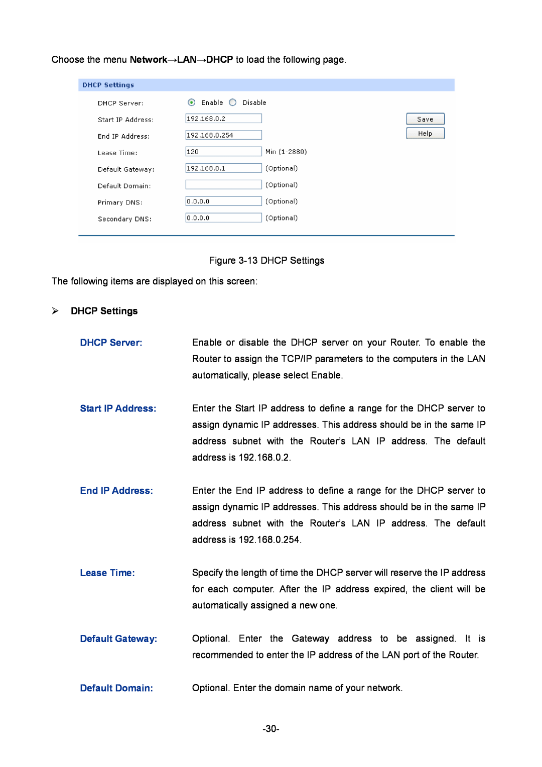 TP-Link TL-ER6020 manual  DHCP Settings 