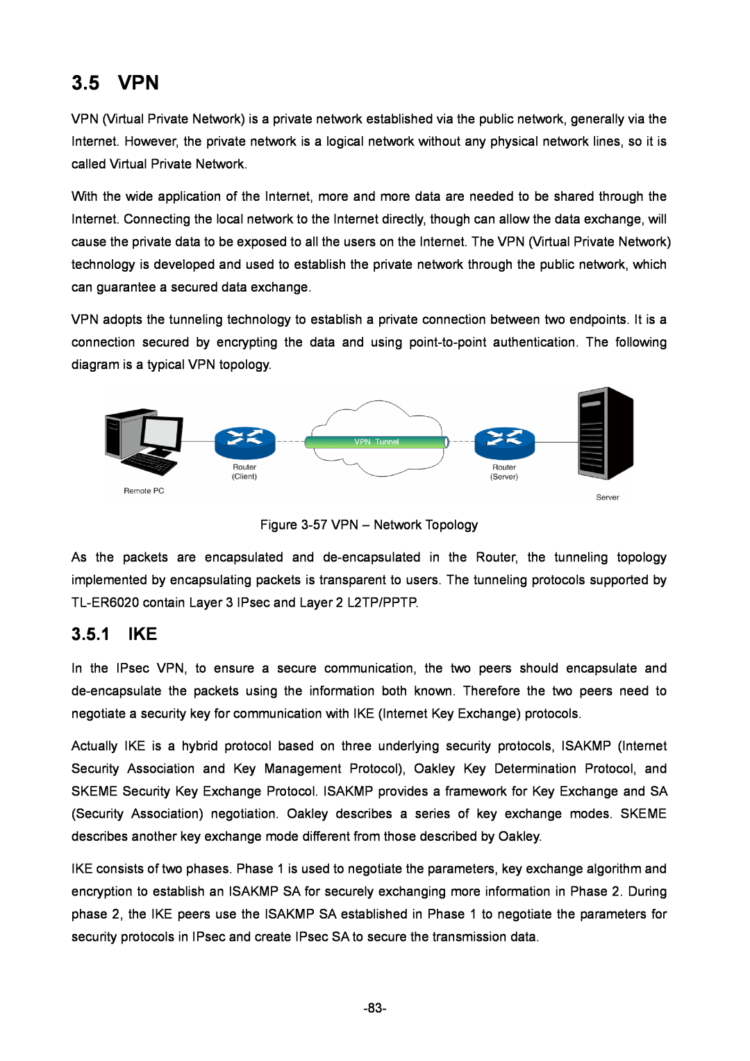 TP-Link TL-ER6020 manual 3.5 VPN, 3.5.1 IKE 