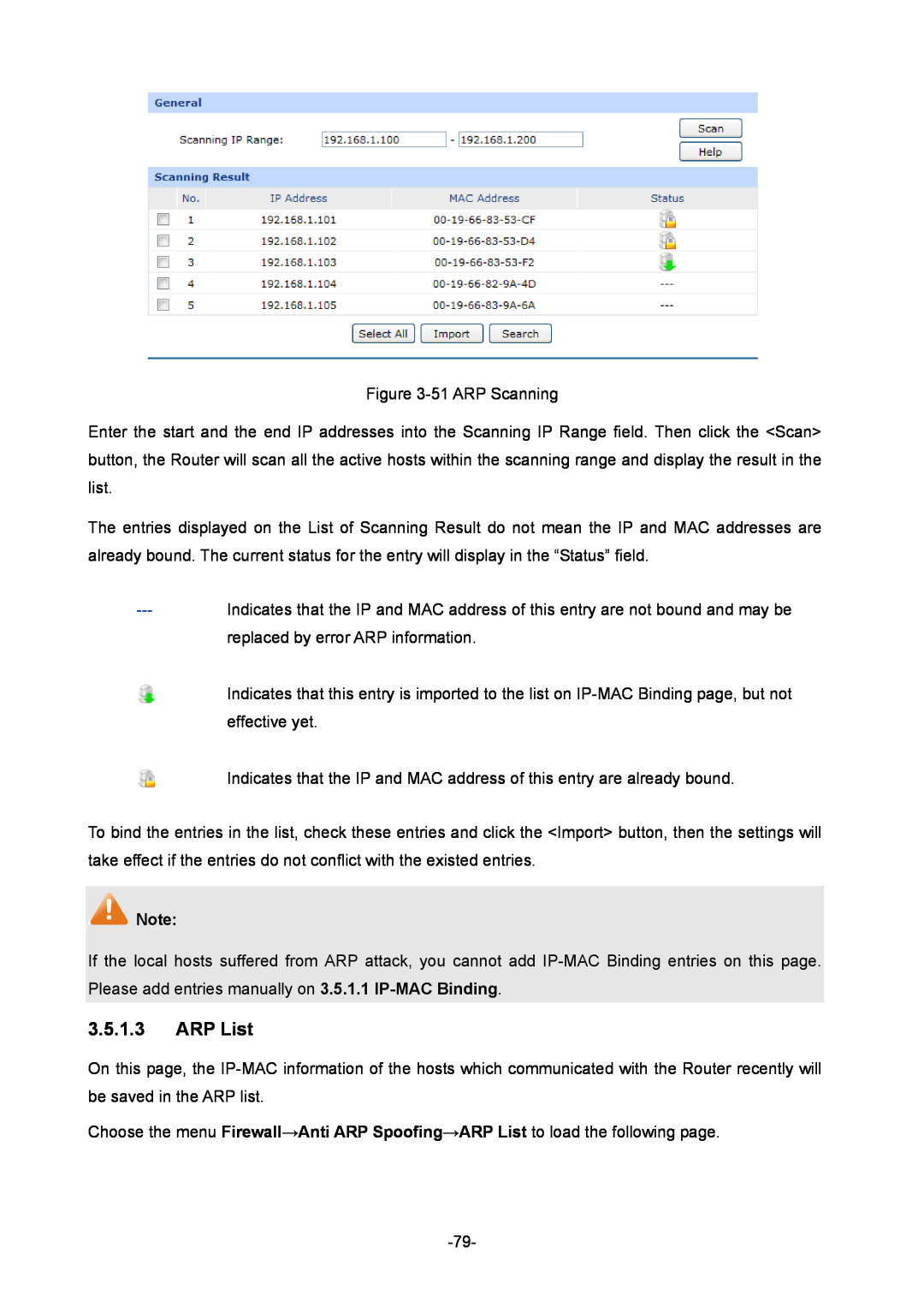 TP-Link TL-ER604W manual ARP List 