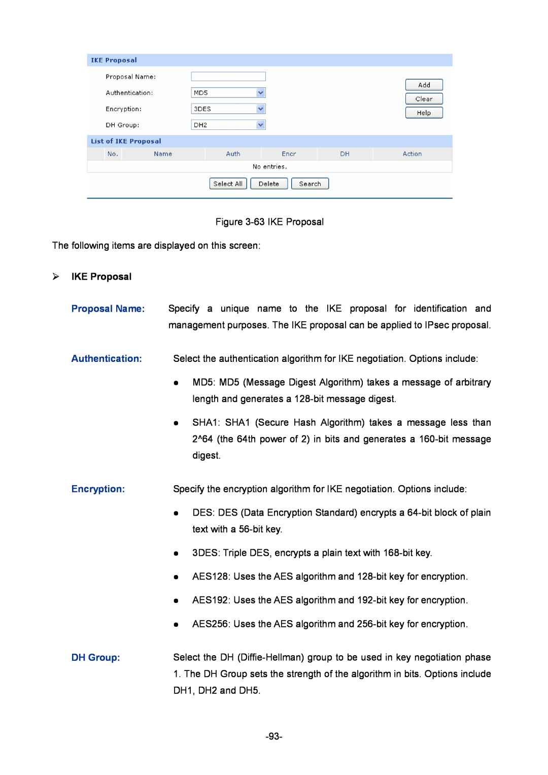 TP-Link TL-ER604W manual  IKE Proposal 