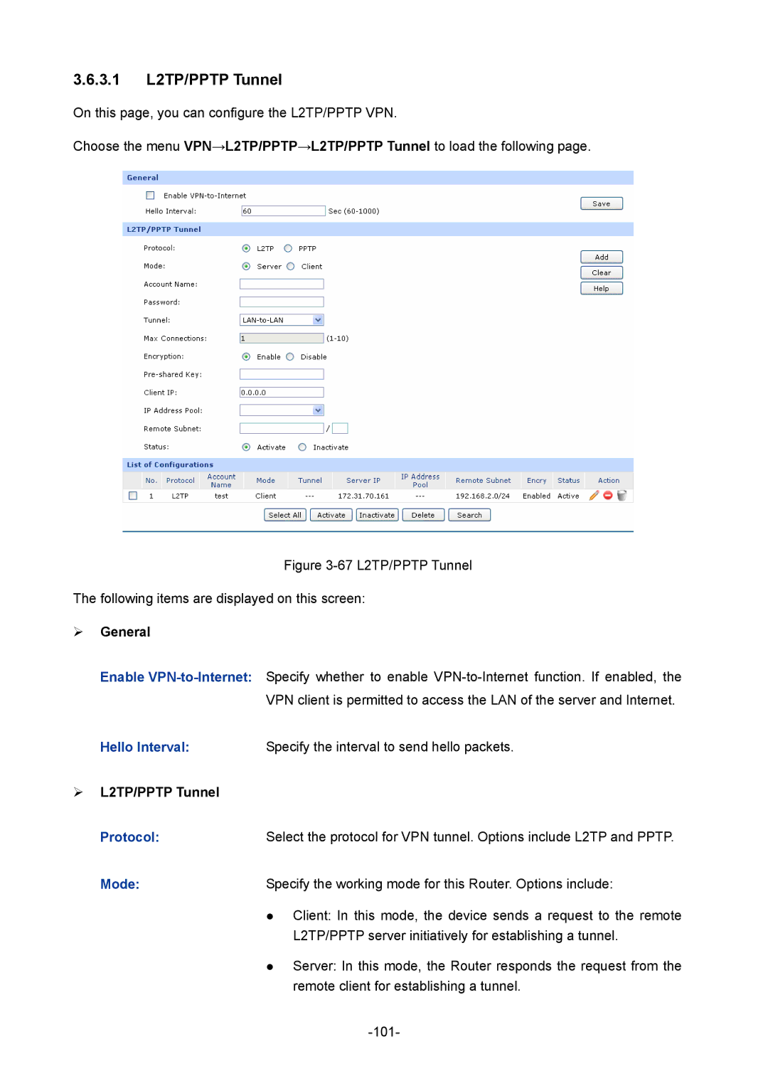 TP-Link TL-ER604W manual 3.1 L2TP/PPTP Tunnel,  L2TP/PPTP Tunnel 