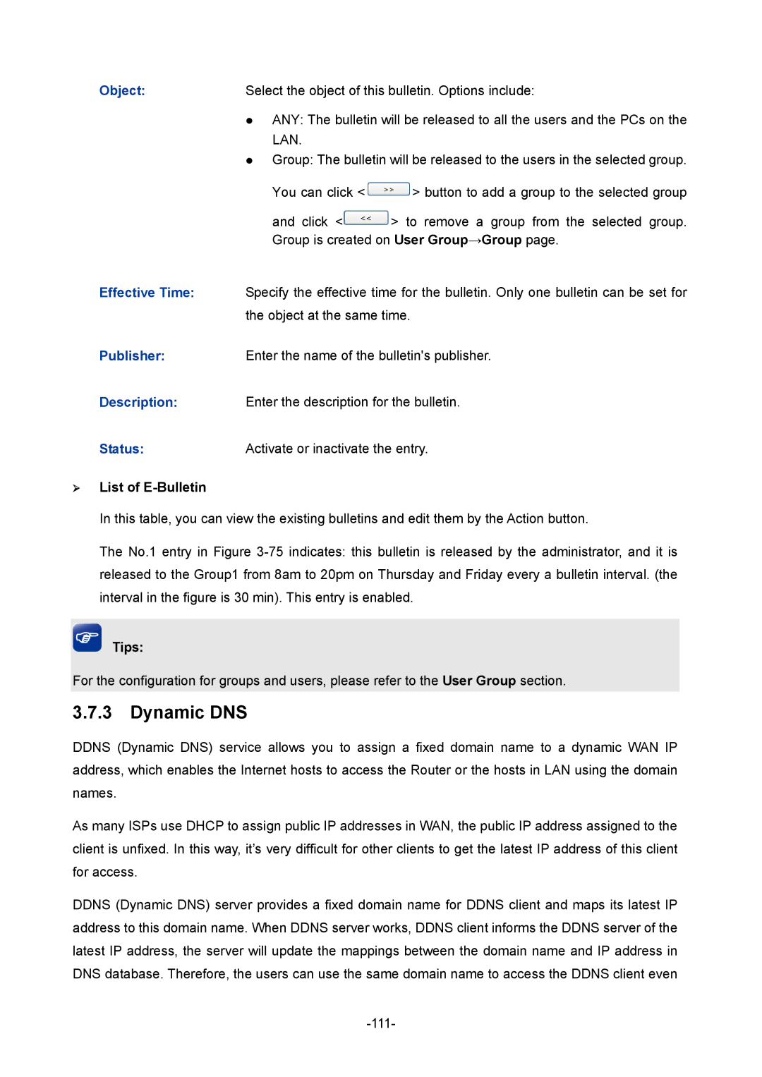 TP-Link TL-ER604W manual Dynamic DNS, Publisher,  List of E-Bulletin 