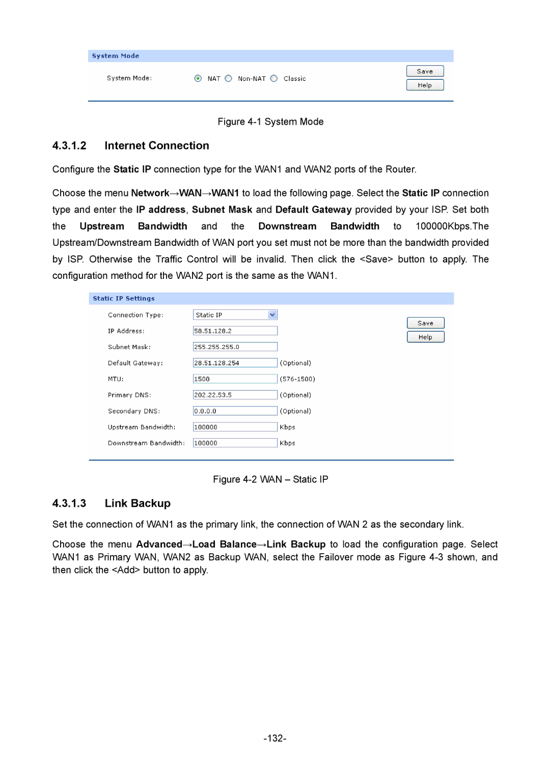 TP-Link TL-ER604W manual Internet Connection, System Mode 