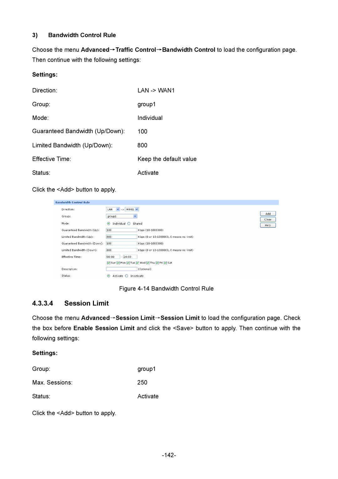 TP-Link TL-ER604W manual Bandwidth Control Rule, LAN WAN1 