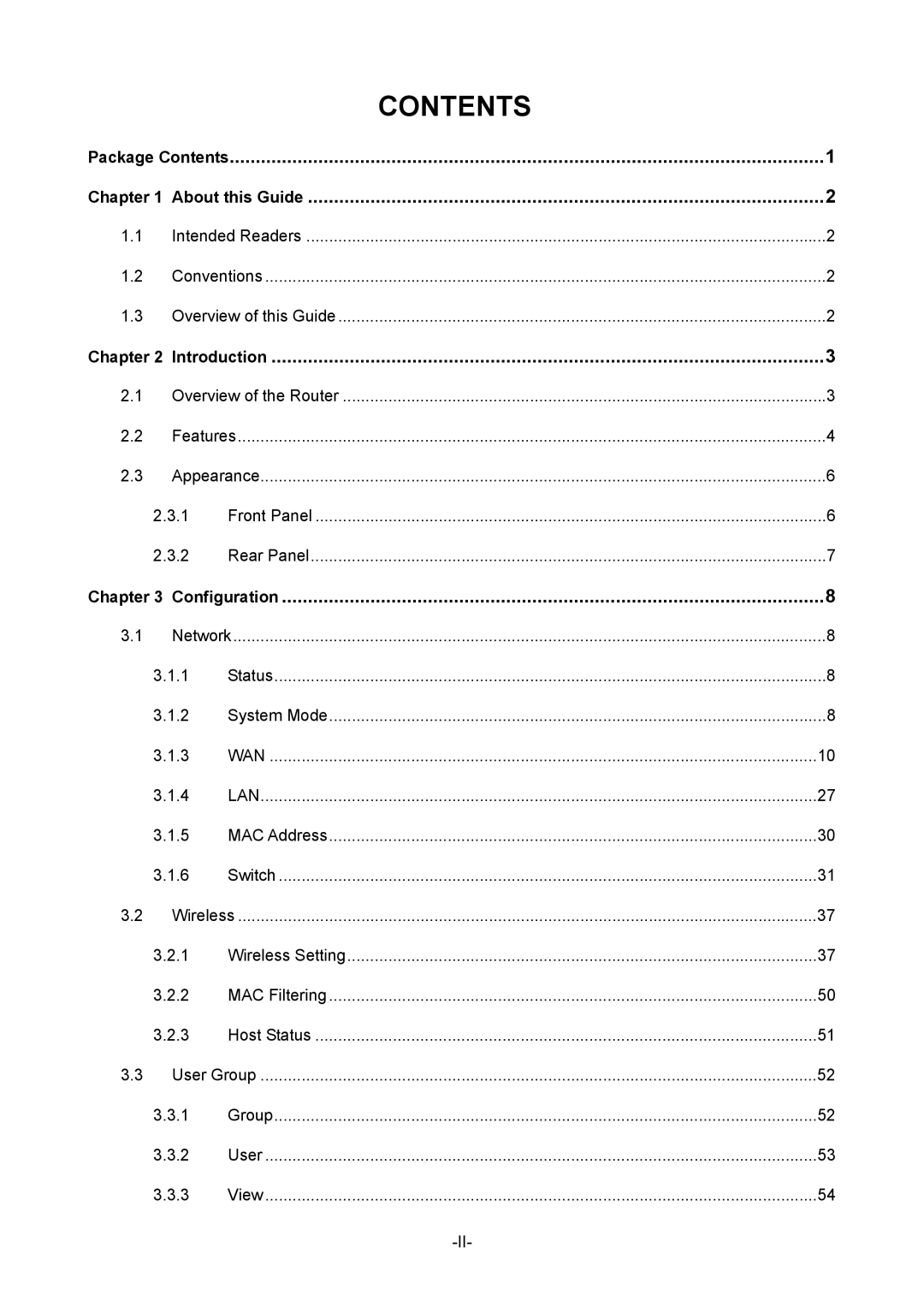 TP-Link TL-ER604W manual Contents 