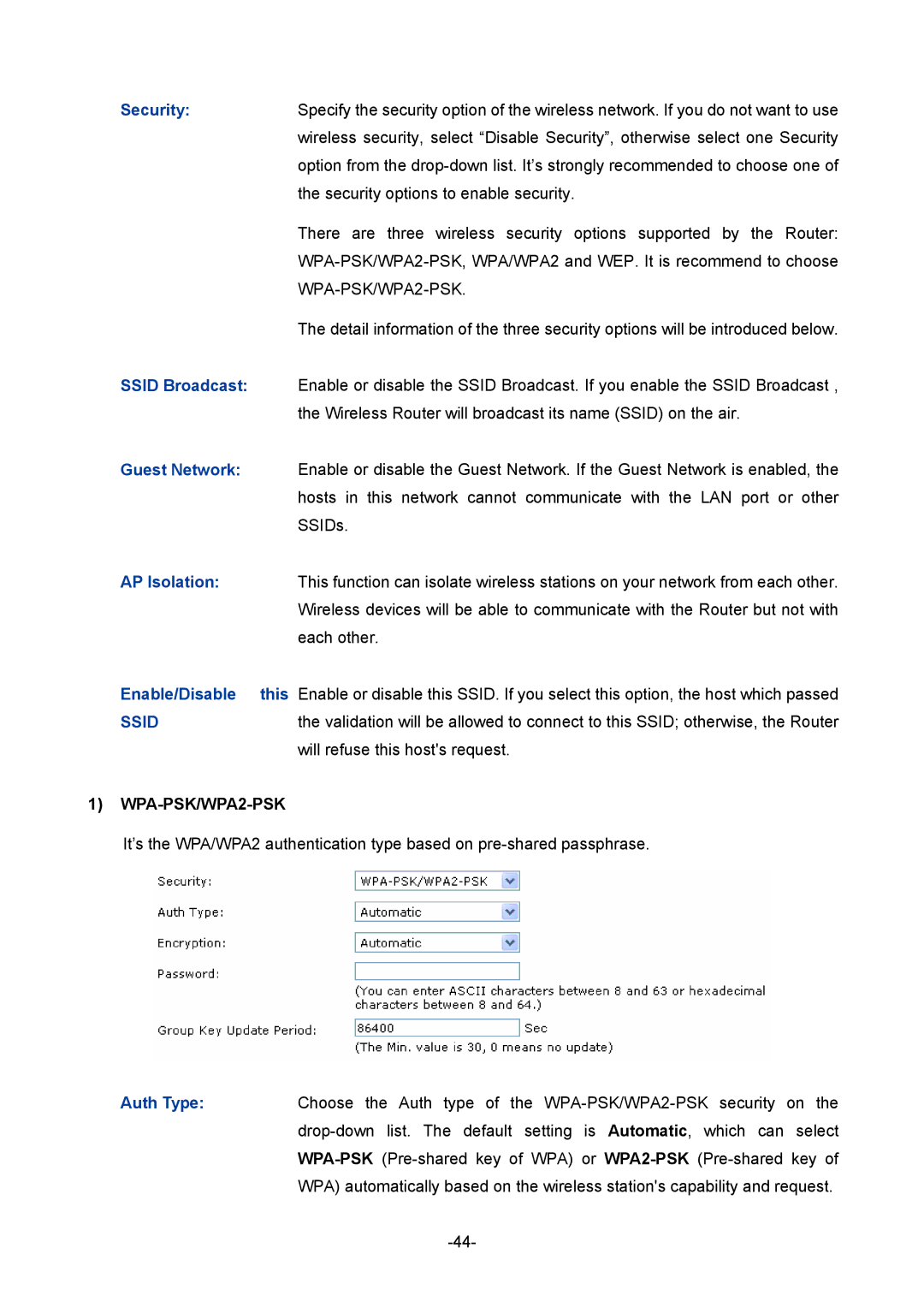 TP-Link TL-ER604W manual Guest Network, Enable/Disable 